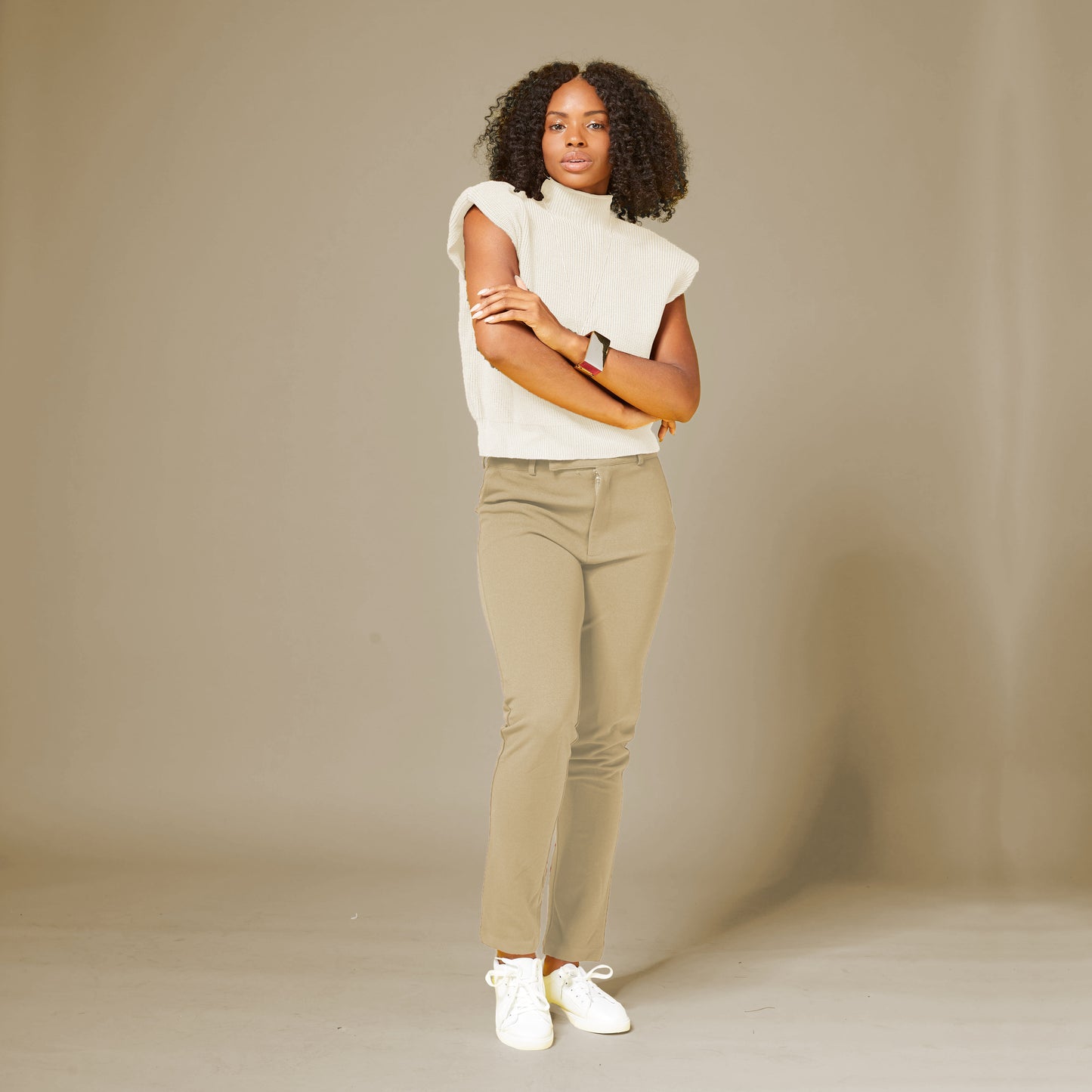 Sleeveless Sweater Top - Cream