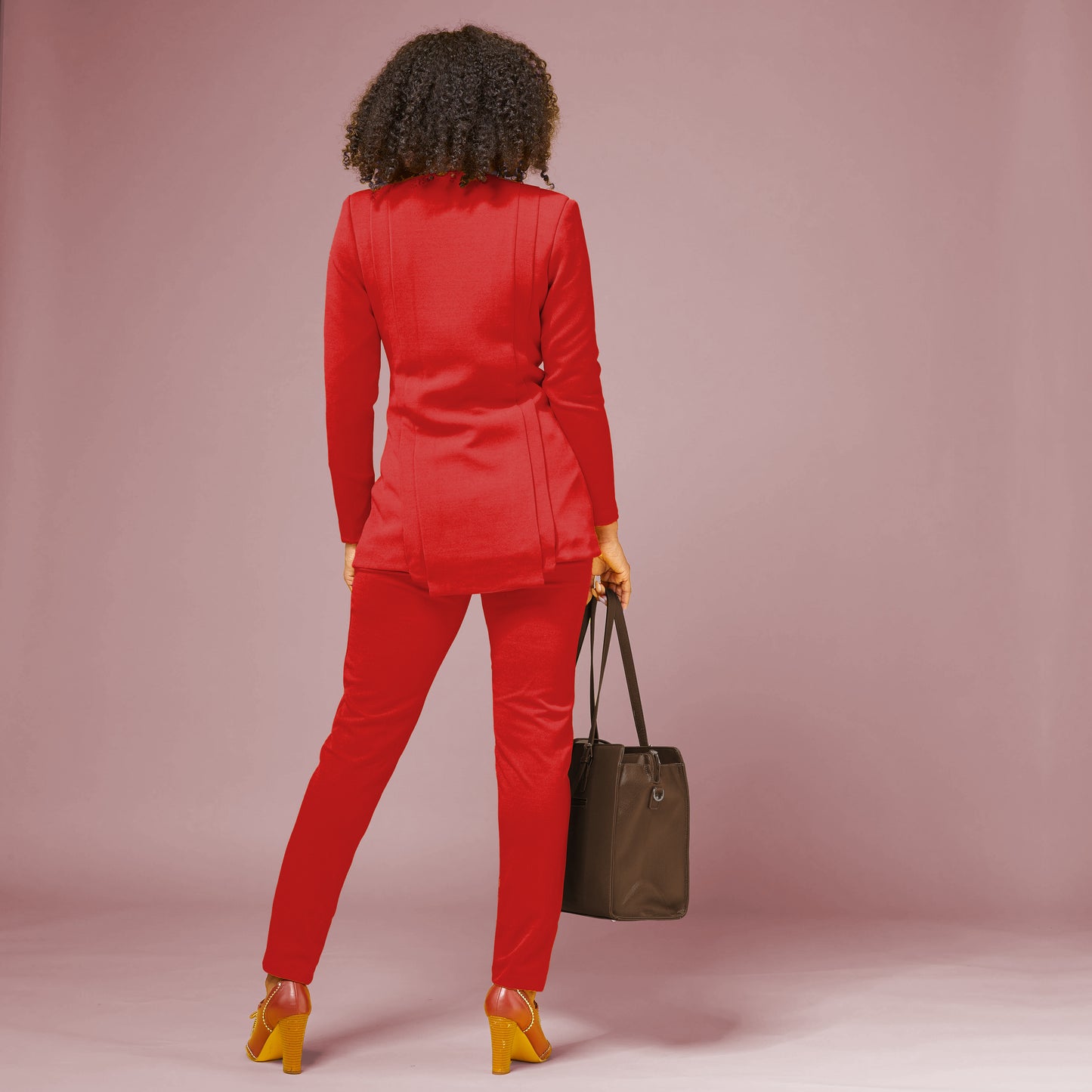 Rebel Stretch Pleated Blazer - Crimson