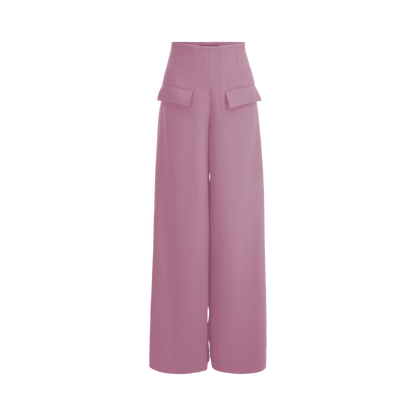 Wide Leg Stretch Pants - Blush