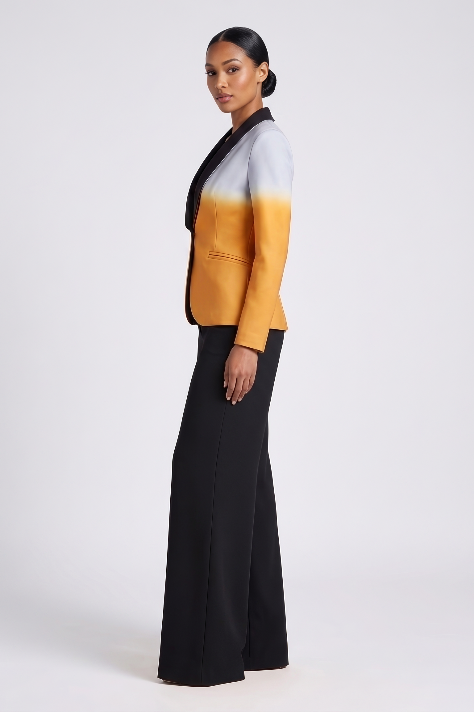 Mustard gold/yellow ombre women’s blazer —  Rebellious
