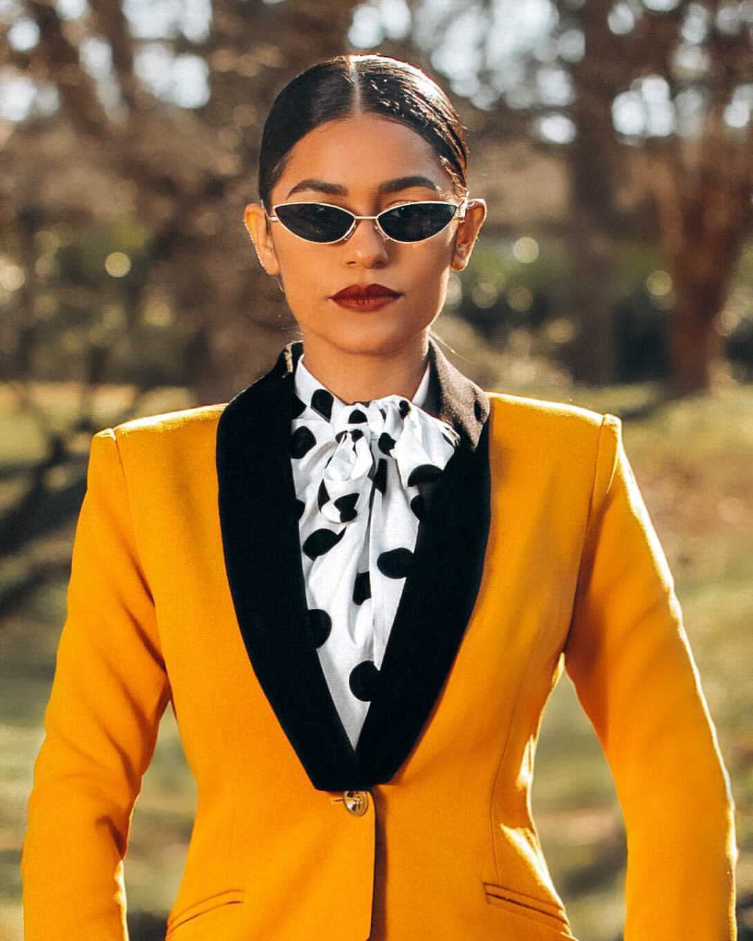 Rebellious Stretch Boss Blazer - Mustard Gold