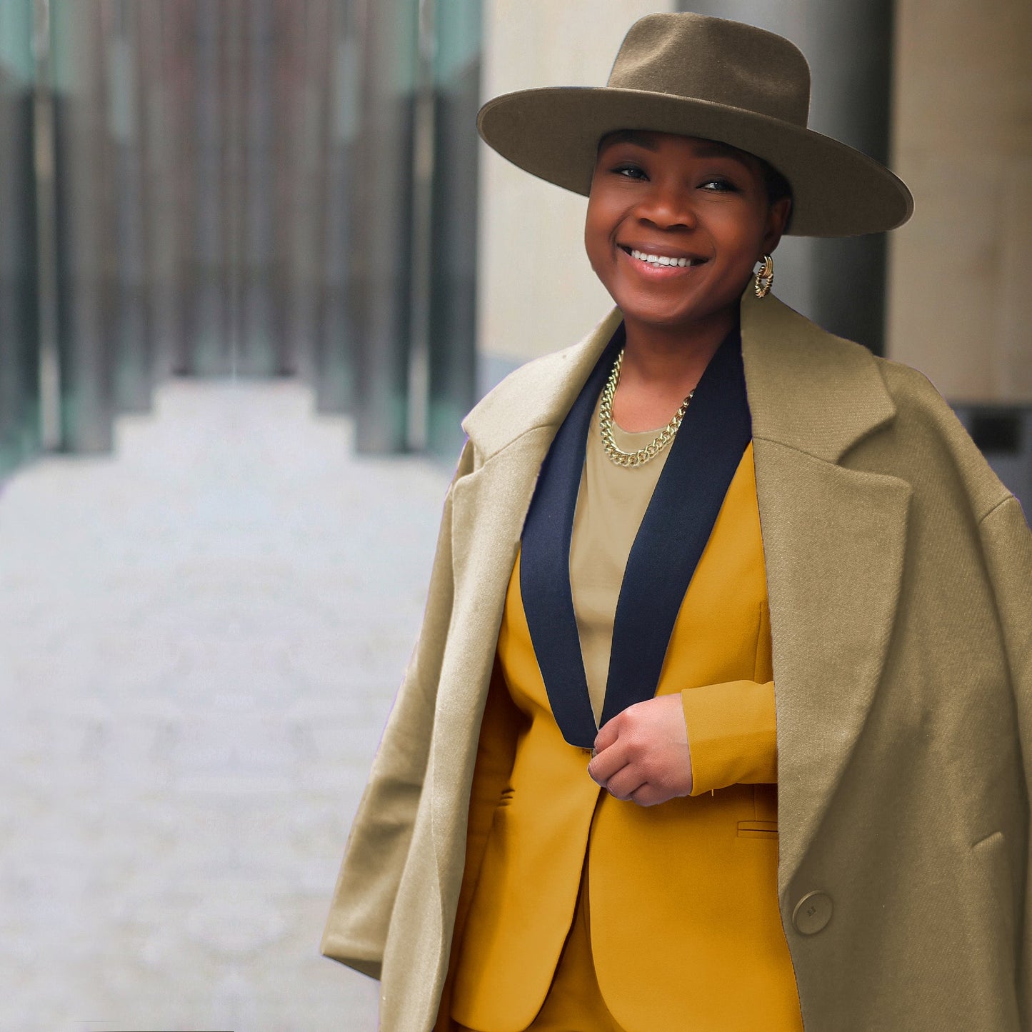Rebellious Boss Blazer - Mustard Gold