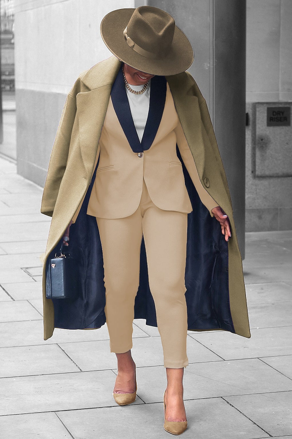 Caramel Brown women’s suit set — Rebellious stretch