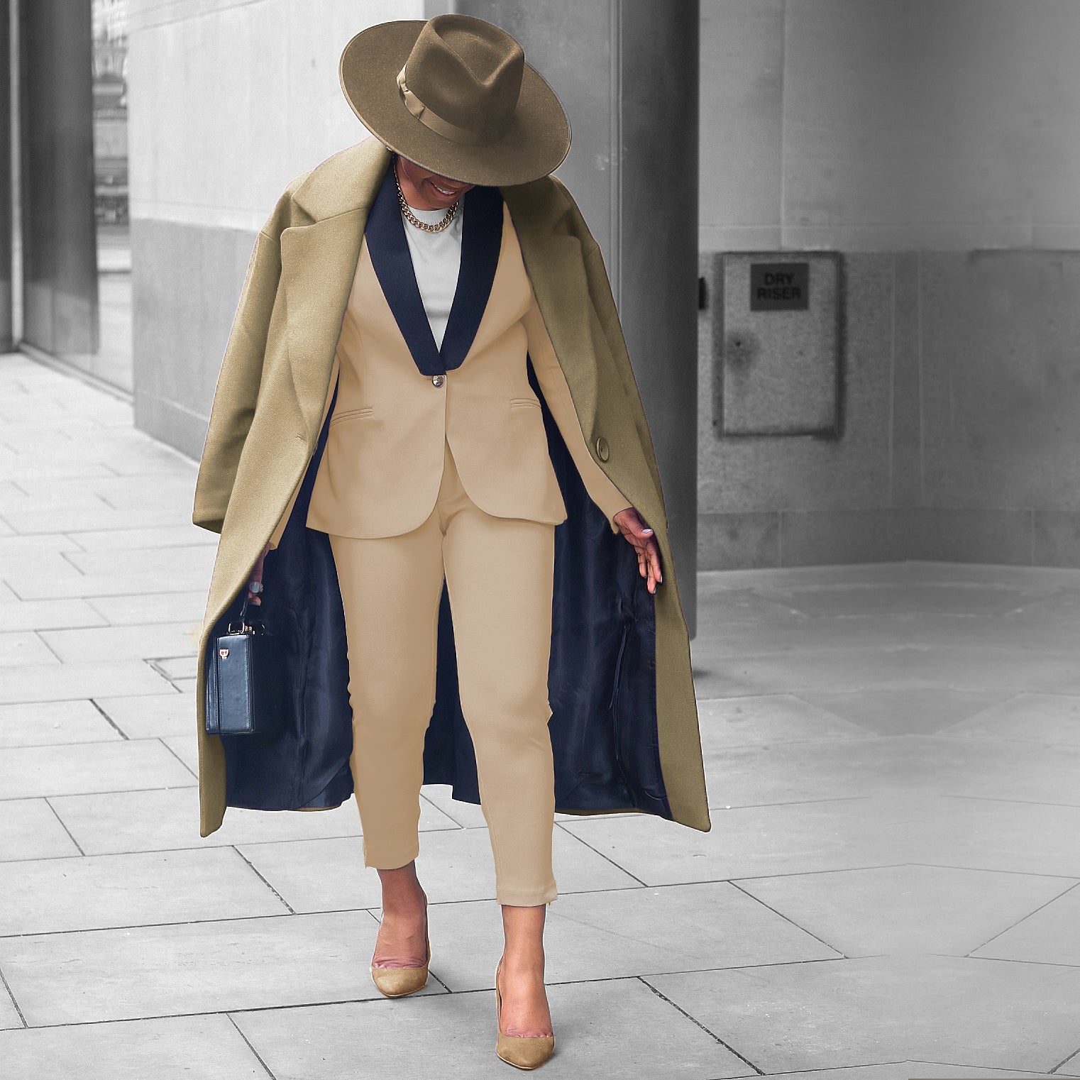 Caramel Brown women’s suit set — Rebellious stretch