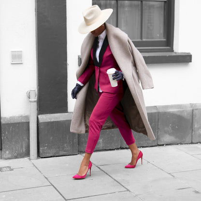 Rebellious Stretch Boss Blazer - Fuchsia