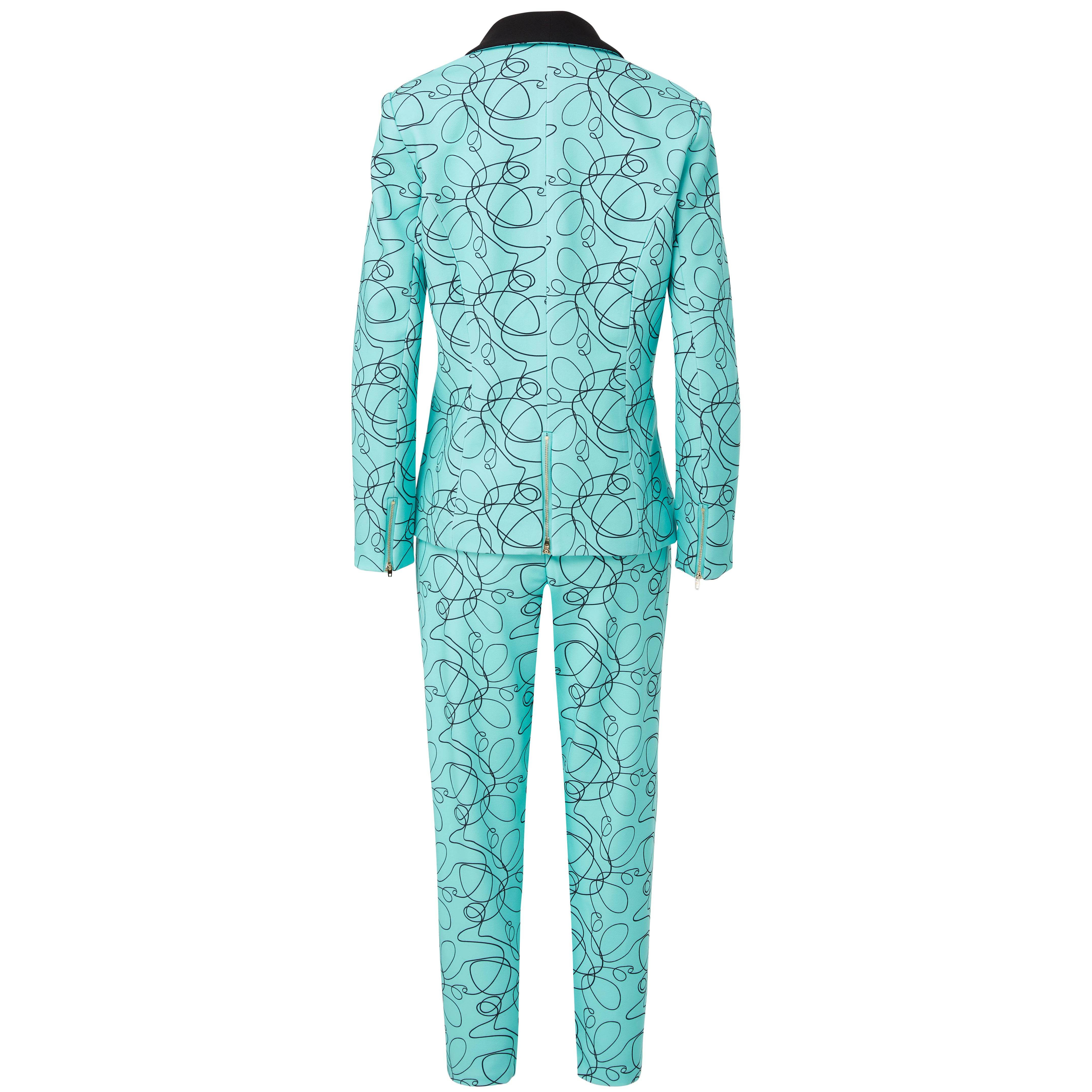 Mint Green women’s suit set — patterned stretch