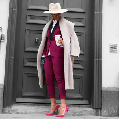 A Rebellious Leggings Suit Set - Fuchsia